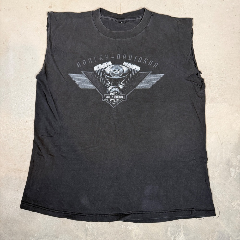 Vintage Harley-Davidson Traverse City MI Sleeveless Graphic tank top Black L
